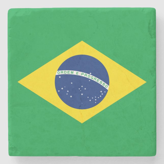 Porta-copo De Pedra Bandeira do Brasil (Frente)