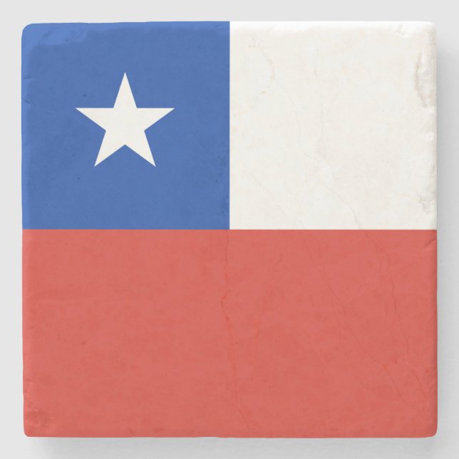 Porta-copo De Pedra Bandeira do Chile (Frente)