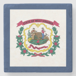 Porta-copo De Pedra Bandeira do Estado da Virgínia Ocidental