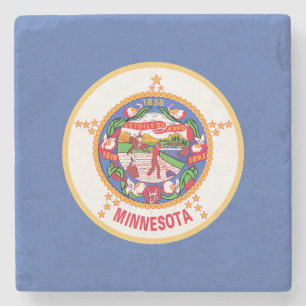 Porta-copo De Pedra Bandeira do Estado de Minnesota