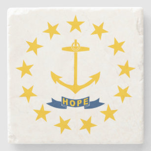 Porta-copo De Pedra Bandeira do Estado de Rhode Island
