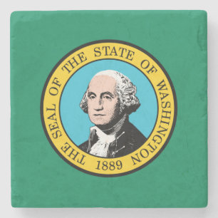 Porta-copo De Pedra Bandeira do Estado de Washington