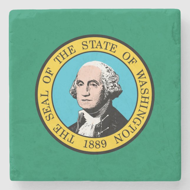 Porta-copo De Pedra Bandeira do Estado de Washington (Frente)