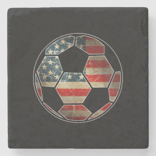 Porta-copo De Pedra Bandeira dos EUA em Bola de Futebol - Bandeira de 