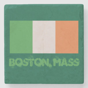Porta-copo De Pedra Bandeira Irlandesa de Boston, Mass (Orgulhosa Hera