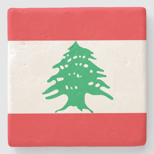 Porta-copo De Pedra Bandeira Libanesa (Bandeira do Líbano) (Frente)