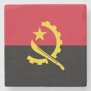 Porta-copo De Pedra Bandeira Patriótica Angolana