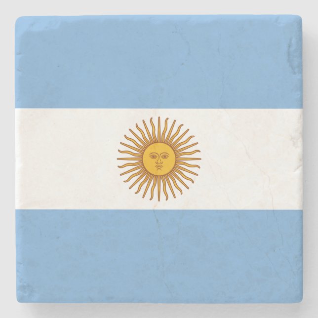 Porta-copo De Pedra Bandeira Patriótica Argentina (Frente)
