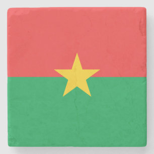 Porta-copo De Pedra Bandeira Patriótica de Burkina Faso