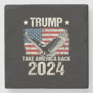 Porta-copo De Pedra bandeira Trump 2024 leve a América de volta homens