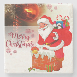 Porta-copo De Pedra Bandeja de Pedra de Mármore de Natal, Feliz Natal