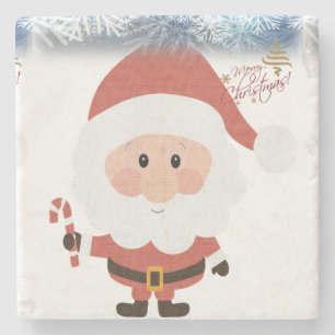 Porta-copo De Pedra Bandeja de Pedra de Mármore de Natal, Papai Noel