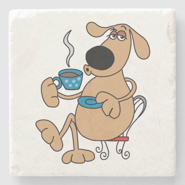 Porta-copo De Pedra Bandeja de Pedra Mármore para Café Cachorro (Frente)