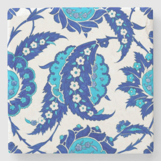 Porta-copo De Pedra Bandeja Floral de Folha Saz Iznik Otomano