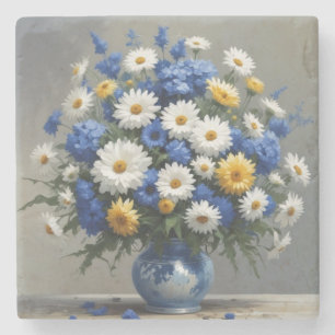 Porta-copo De Pedra Bando de Flores de Aquarela Elegante