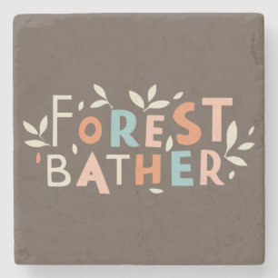 Porta-copo De Pedra Banhista da Floresta Texto Personalizado