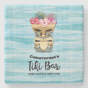 Porta-copo De Pedra  Bar Beach Retro Tiki Monograma