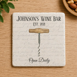 Porta-copo De Pedra Bar de Vinho da Família Vintage