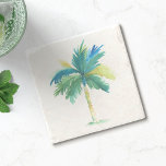 Porta-copo De Pedra Bar Tropical Palm Tiki<br><div class="desc">Esta porta copos de palmeiras tropicais foi projetada usando uma réplica da minha arte original de aquarela em tons de azul, verde e turquesa. Perfeito para o seu bar tiki e faz presentes em casa de excelente para cozinha ou barware para sua praia ou sua casa de verão de férias....</div>