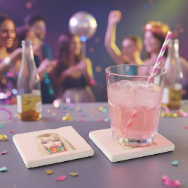 Porta-copo De Pedra Barb Stone Coaster