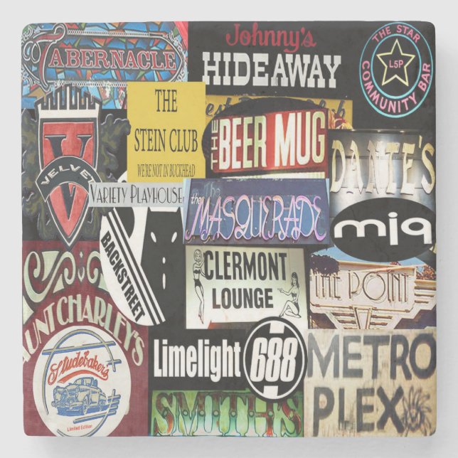 Porta-copo De Pedra Bares Atlanta, Bares Atlanta (Frente)