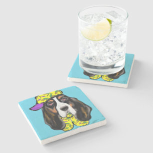 Porta-copo De Pedra Basset Hound