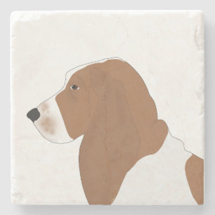 Porta-copo De Pedra Basset Hound Suporte de Pedra