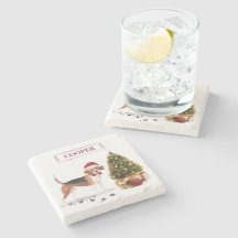 Beagle Engraçado Cachorro de Natal com Árvore