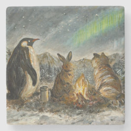 Porta-copo De Pedra Beam Lingering Whimsical Aurora Animals Painting