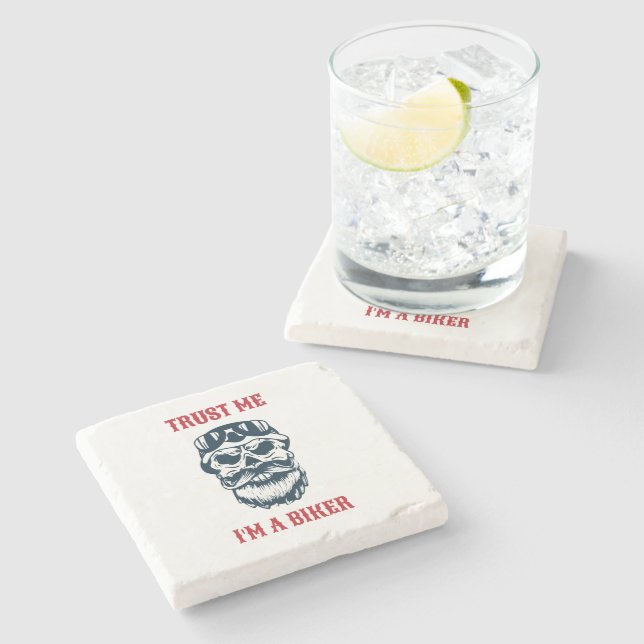 Porta-copo De Pedra Beard Scull | Motociclos | Acredite que sou um mot (Lateral)