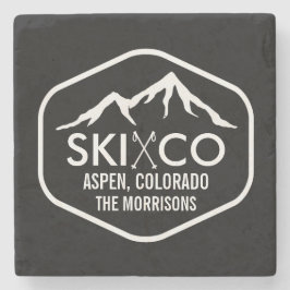 Porta-copo De Pedra Bebida feita sob encomenda da montanha do esqui de