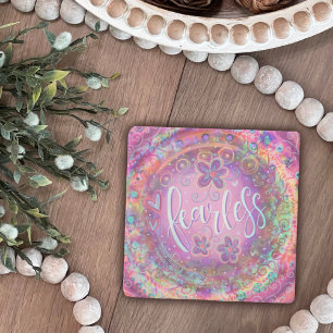 Porta-copo De Pedra Bebida Inspiradora Floral Puro e Bonito sem rosto