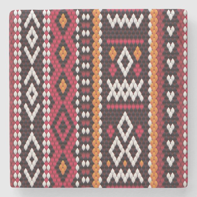 Porta-copo De Pedra Bedouin Sadu Fabric Pattern (Frente)