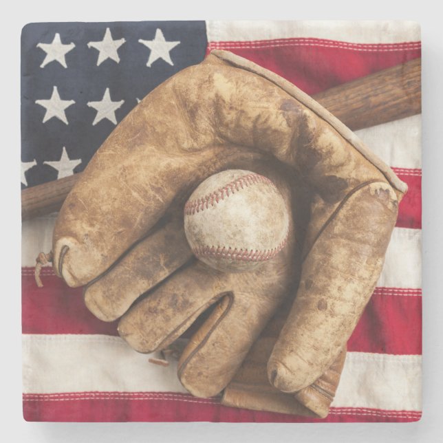 Porta-copo De Pedra Beisebol Vintage (Frente)