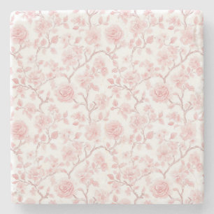 Porta-copo De Pedra Belas Rosas Cor-de-Rosa Florais