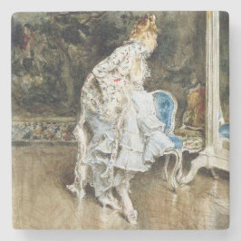 Porta-copo De Pedra Beleza Fashionável se admirando no Espelho