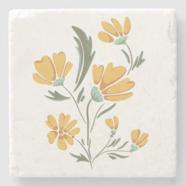 Porta-copo De Pedra Beleza Simples do Cosmos Amarelo