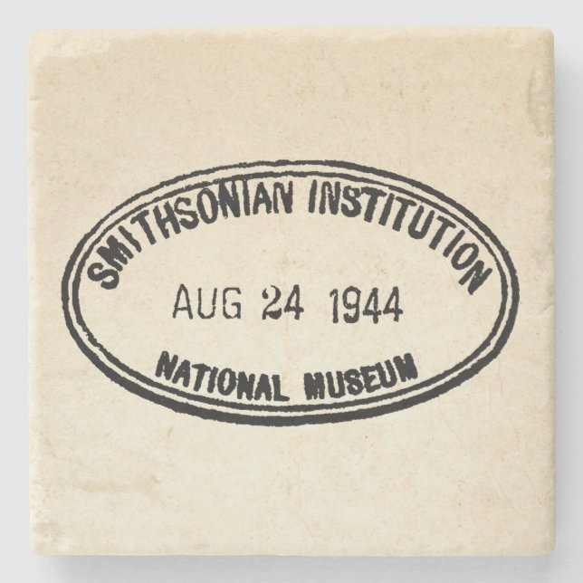 Porta-copo De Pedra Biblioteca Stamp Smithsonian Institution 1944 (Frente)
