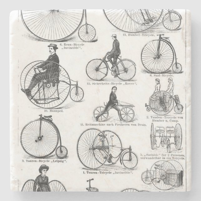 Porta-copo De Pedra Bicicleta de Roda Alta Penny Farthing (Frente)