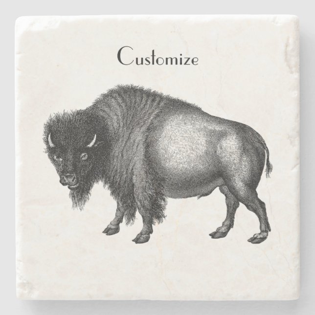 Porta-copo De Pedra Big Bison Buffalo Thunder_Cove (Frente)