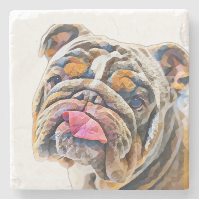 Porta-copo De Pedra Biggie the Bulldog Animal Gram (Frente)