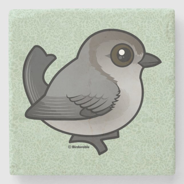 Porta-copo De Pedra Birdorable Bushtit, Corrida do Pacífico (Frente)