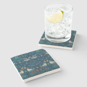 Porta-copo De Pedra Birds (Vintage Floral Pattern) (por William Morris