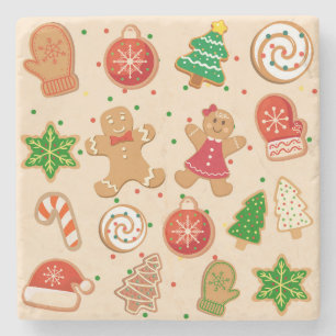 Porta-copo De Pedra Biscoitos de Natal