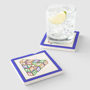 Porta-copo De Pedra Blocos de Brinquedo Vermelho Azul Amarelo Verde En