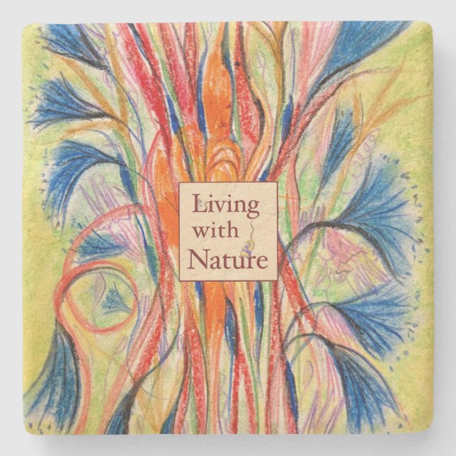 Porta-copo De Pedra Bloom da Flor Botânica - Personalizável (Frente)