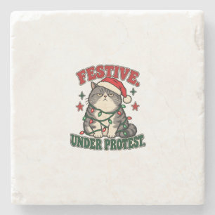 Porta-copo De Pedra Blusa de Natal Festivo Sob Protesto