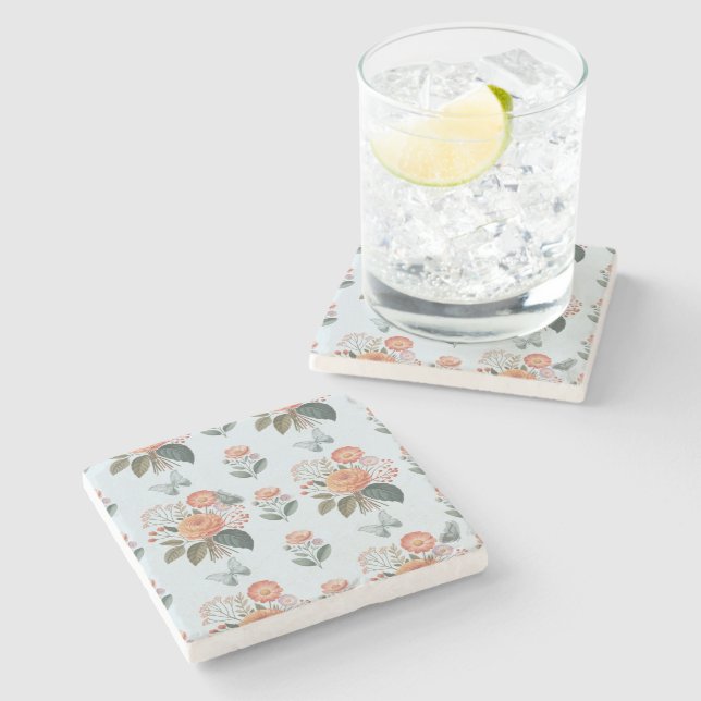 Porta-copo De Pedra Blütenzauber mit Schmetterlingsflügeln (Lateral)