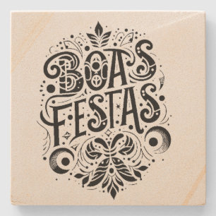 Porta-copo De Pedra Boas Festas
