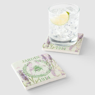 Porta-copo De Pedra boho chic country vintage bee lavanda